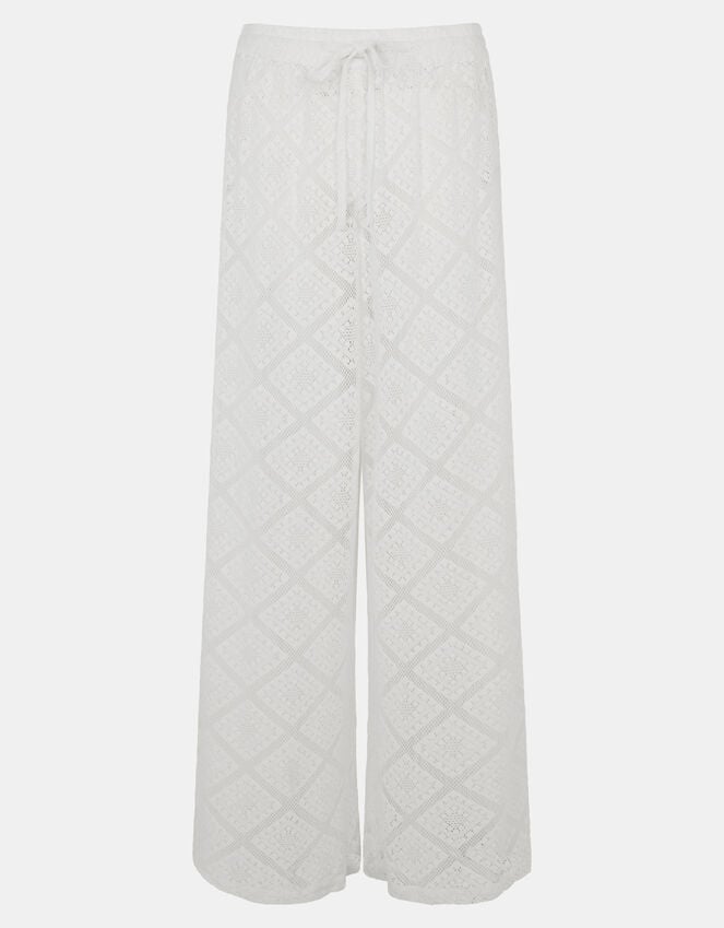Accessorize Wide Leg Lace Trousers Ivory