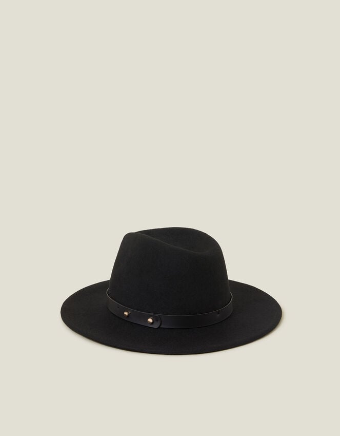 Accessorize Wool Fedora Hat Black