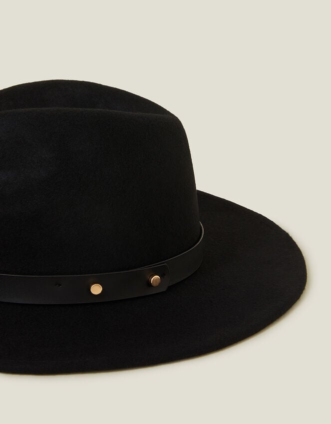 Accessorize Wool Fedora Hat Black