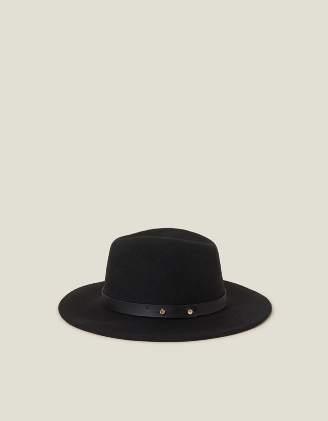 accessorize Wool Fedora Hat Black