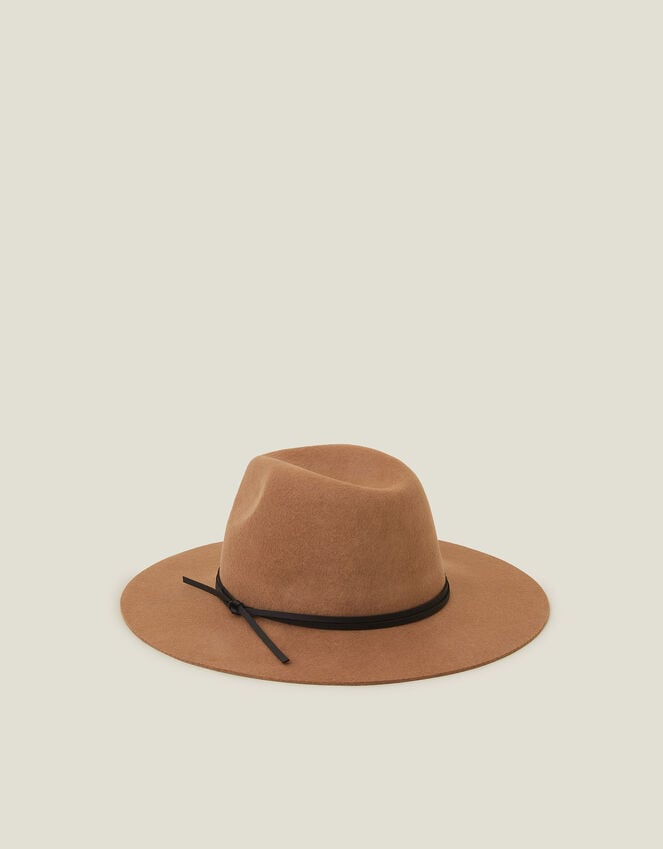 Accessorize Wool Fedora Hat Camel