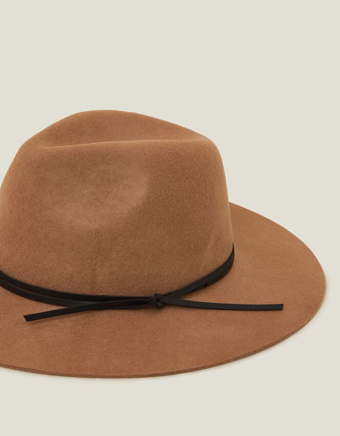 Accessorize Wool Fedora Hat Camel