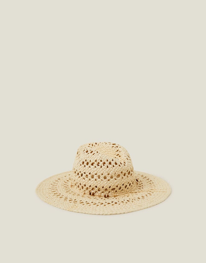 Accessorize Woven Beaded Fedora Hat