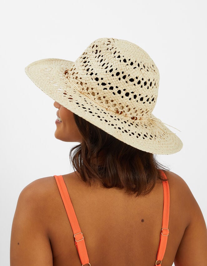 Accessorize Woven Beaded Fedora Hat