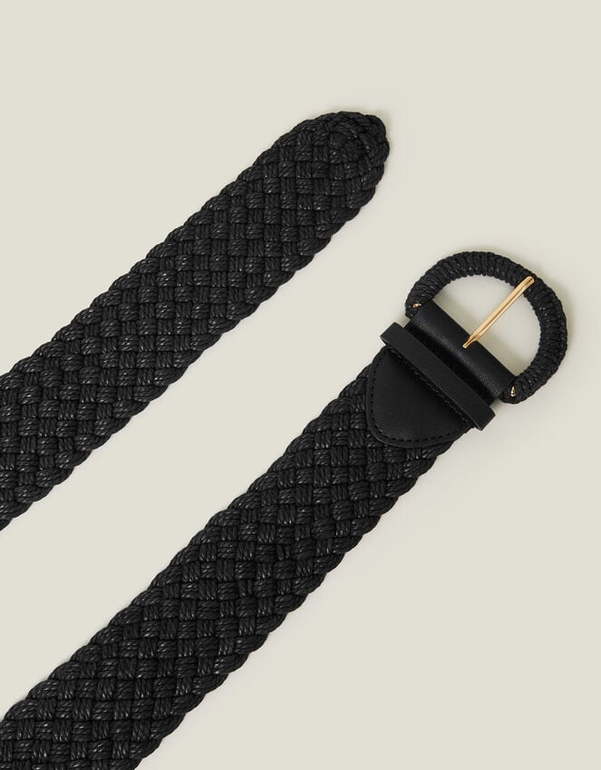 Accessorize Woven Buckle Belt Black