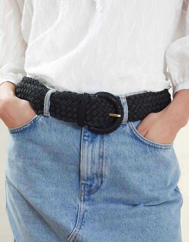 Accessorize Woven Buckle Belt Black