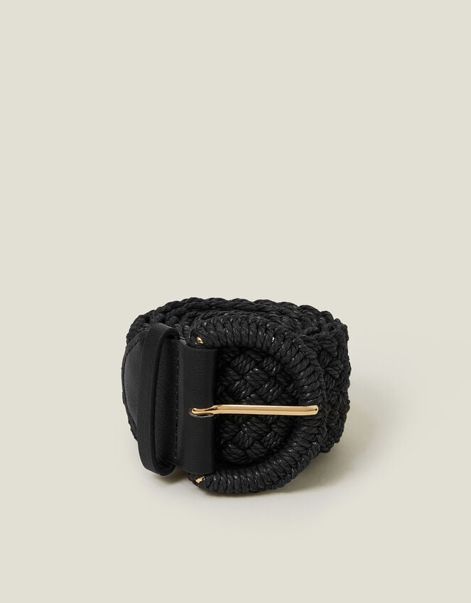 accessorize Woven Buckle Belt Black