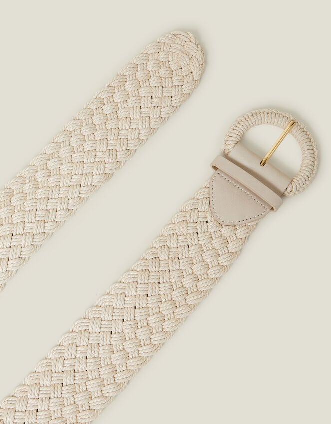 Accessorize Woven Buckle Belt Cream