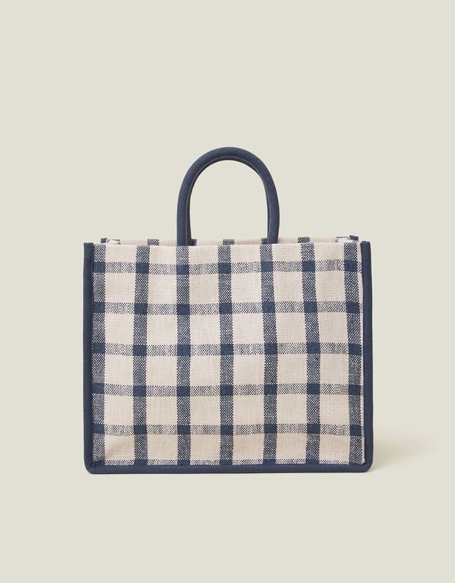 Accessorize Woven Check Print Shopper Bag