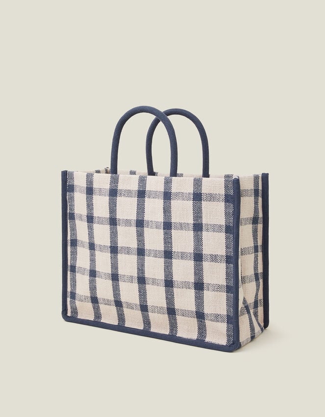 Accessorize Woven Check Print Shopper Bag