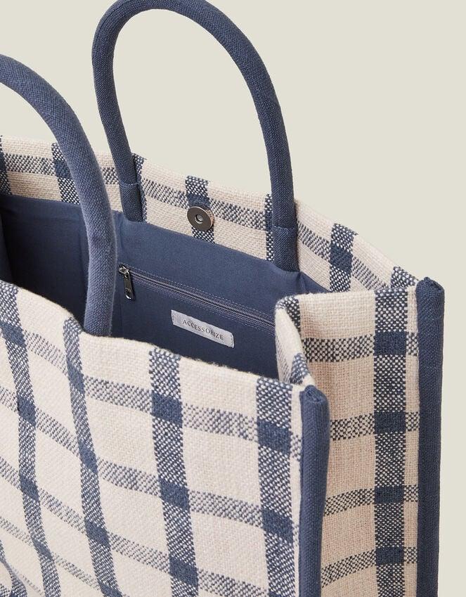 Accessorize Woven Check Print Shopper Bag