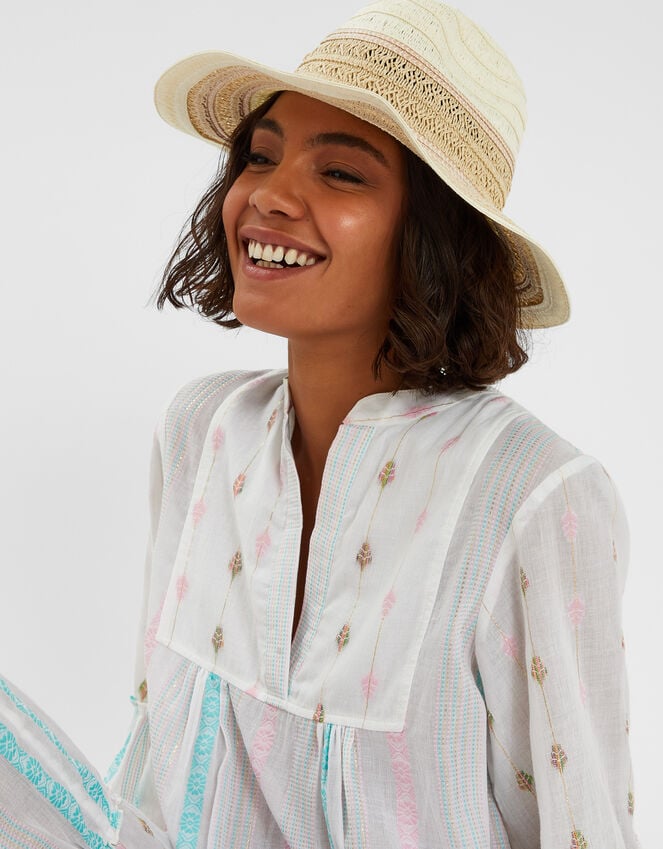 Accessorize Woven Fedora Hat