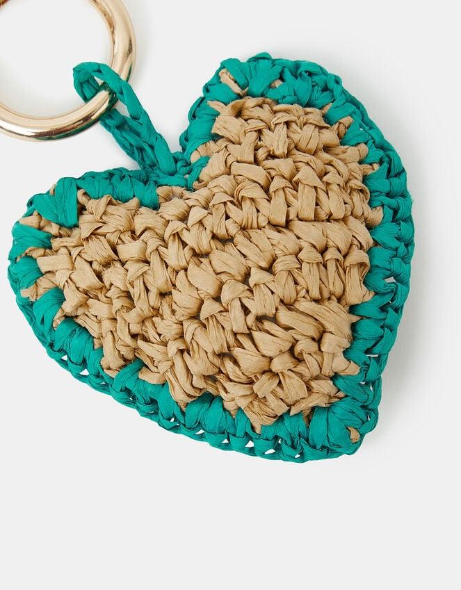 Accessorize Woven Raffia Heart Bag Charm