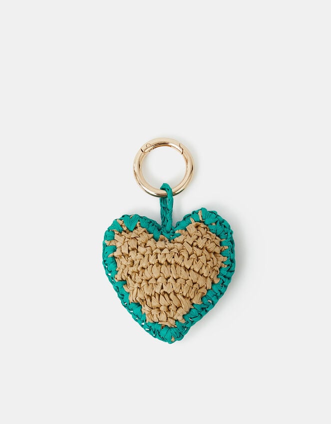 accessorize Woven Raffia Heart Bag Charm