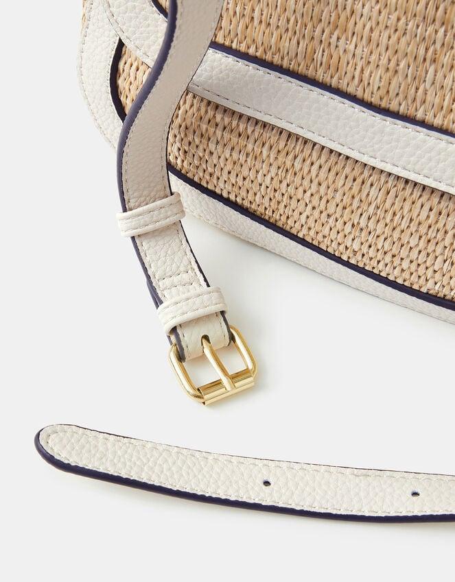 Accessorize Woven Satchel Cross-Body Bag Cream