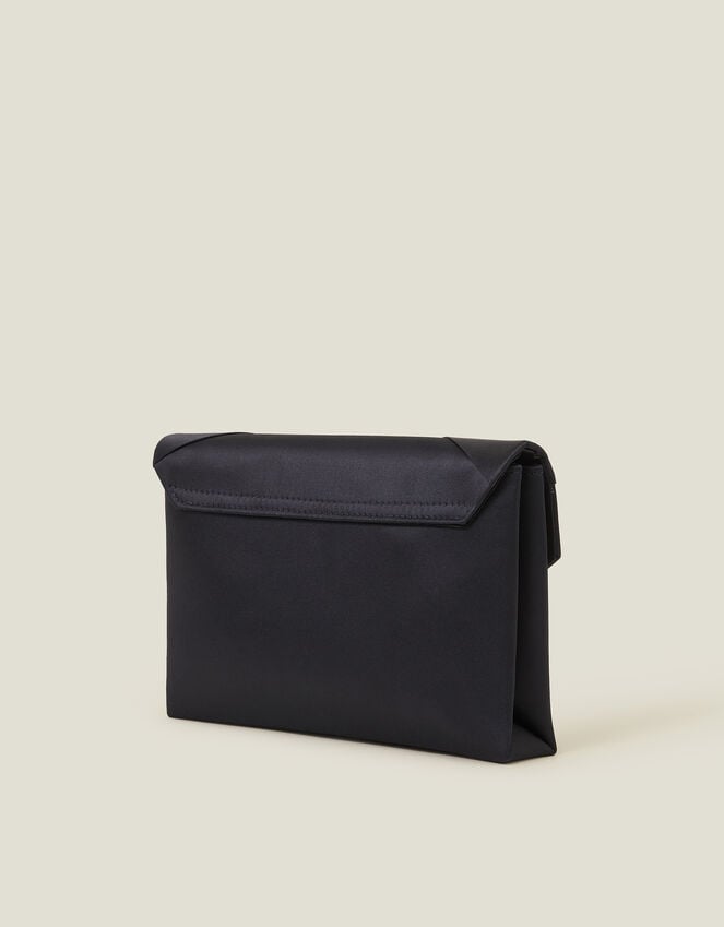 Accessorize Woven Satin Envelope Clutch Bag Blue