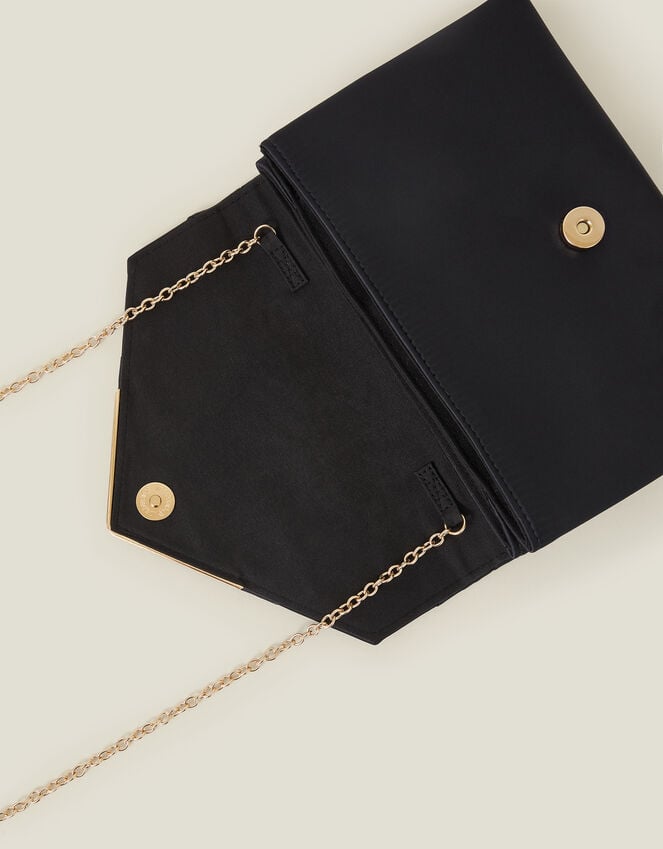 Accessorize Woven Satin Envelope Clutch Bag Blue