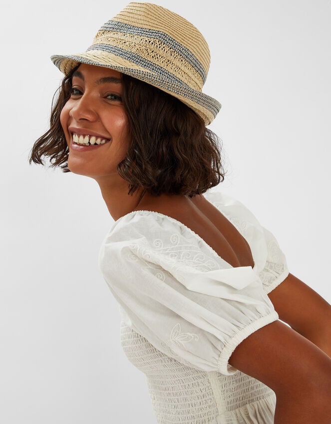 Accessorize Woven Straw Trilby Hat