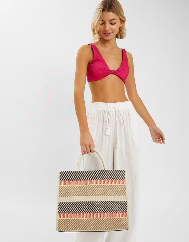 accessorize Woven Stripe Tote Bag