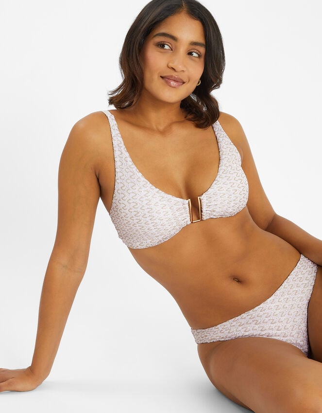 accessorize Zig-Zag Bikini Top Gold