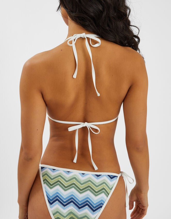 Accessorize Zig Zag Triangle Bikini Top Blue