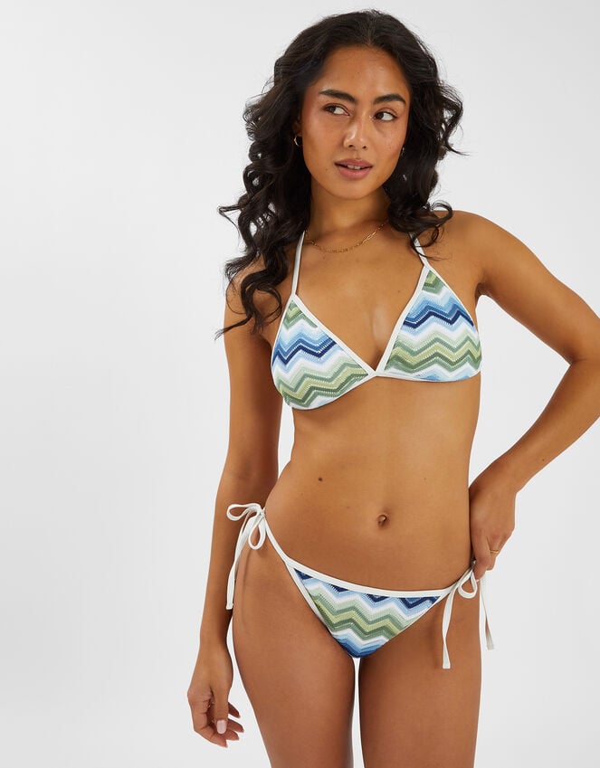 accessorize Zig Zag Triangle Bikini Top Blue