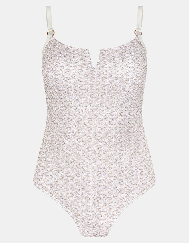 Accessorize Zig-Zag V-Front Swimsuit Gold