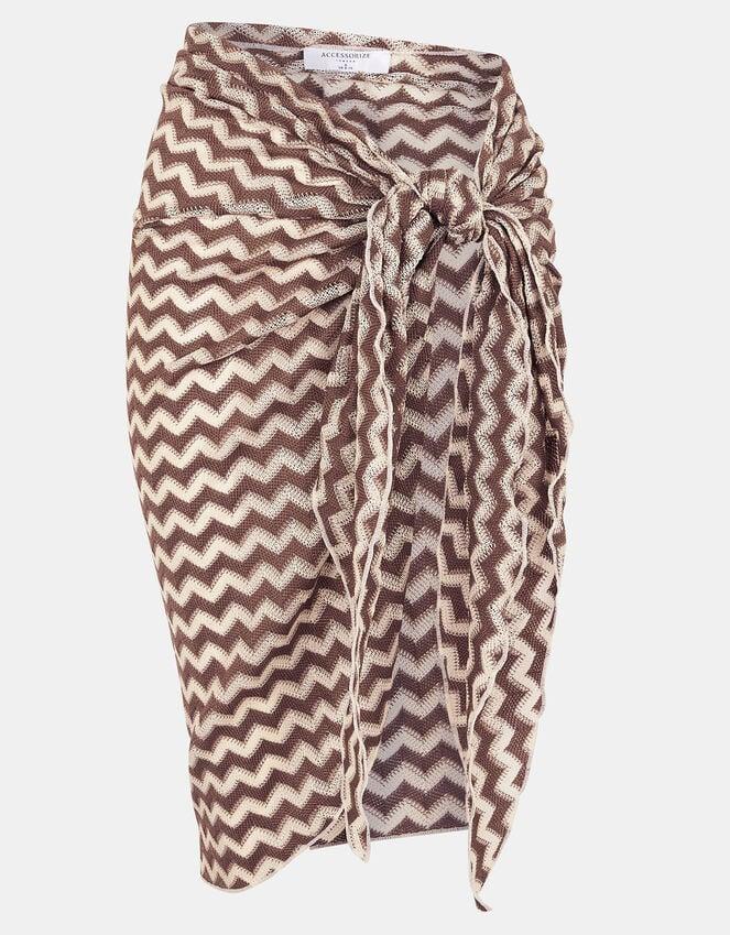 Accessorize Zigzag Knit Sarong Natural