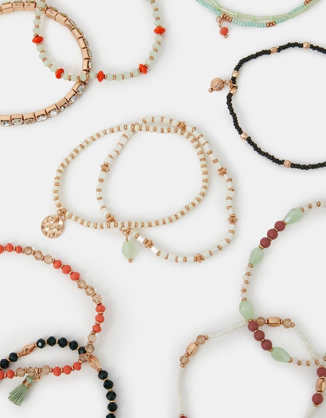 accessorize Beaded Charm Stretch Bracelet Multipack