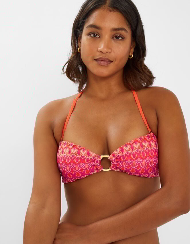 Accessorize Bright Crochet Bandeau Bikini Top Multi