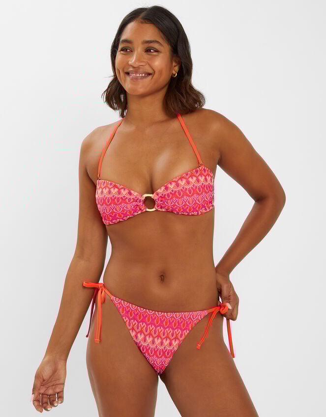 accessorize Bright Crochet Bandeau Bikini Top Multi