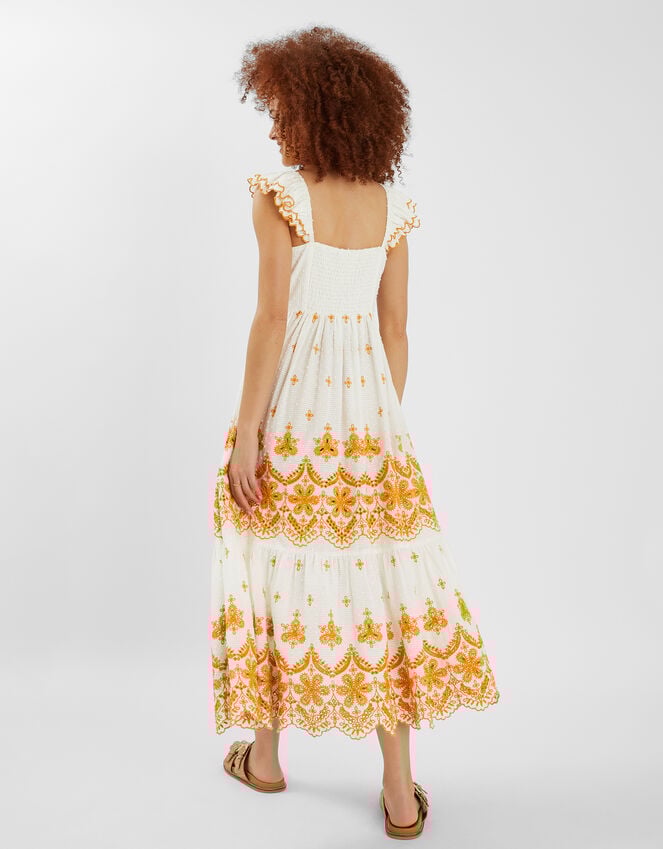 Accessorize Broderie Frilly Sleeve Maxi Dress White