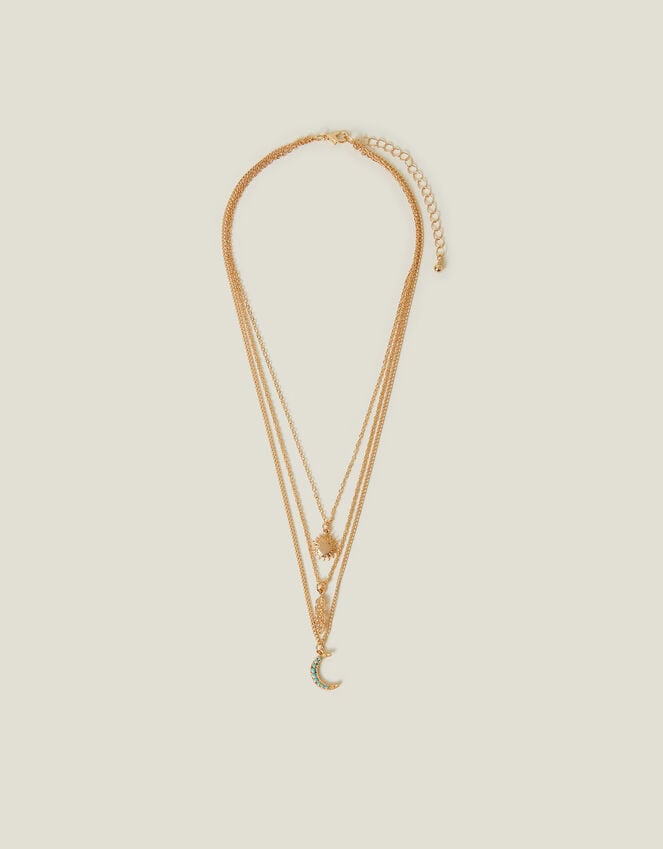 Accessorize Celestial Pendant Layered Necklace Gold