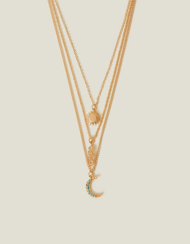 accessorize Celestial Pendant Layered Necklace Gold