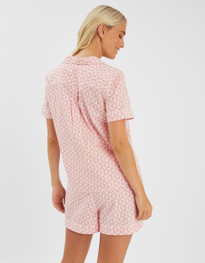 Accessorize Checkerboard Sun Print Short Pyjamas Set Pink
