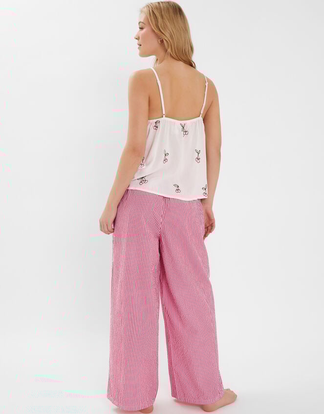 Accessorize Cherry Embroidered Long Pyjamas Set Red