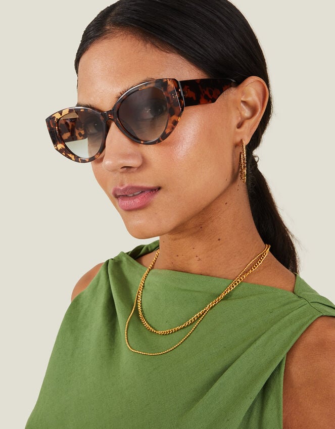 Accessorize Crystal Tortoiseshell Cateye Sunglasses