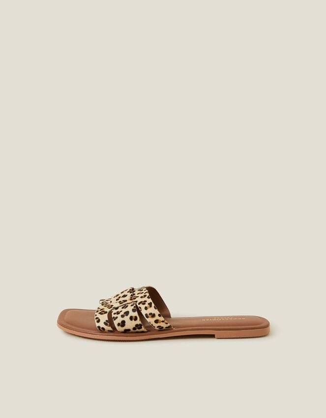 Accessorize Cut-Out Leopard Print Slide Sandals Leopard