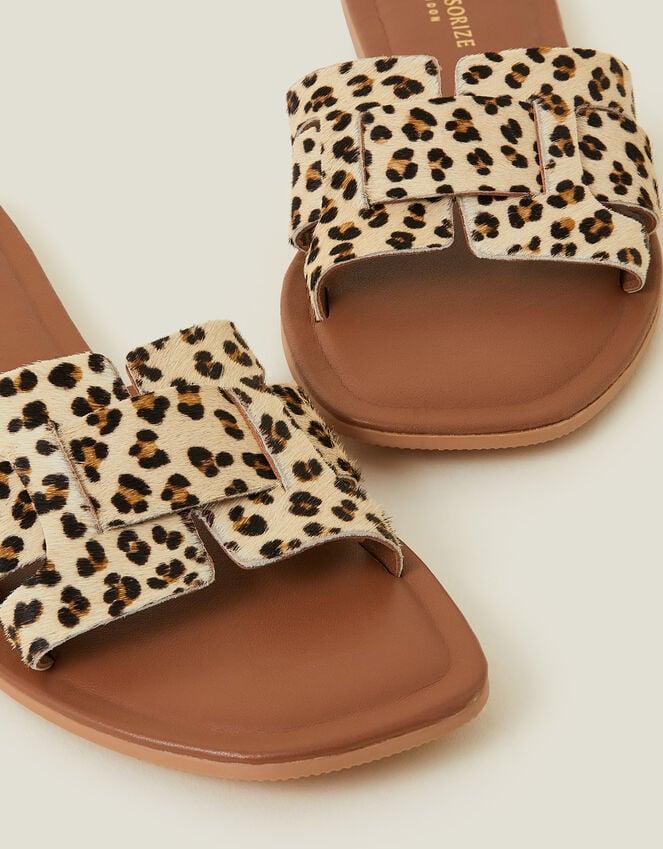 Accessorize Cut-Out Leopard Print Slide Sandals Leopard