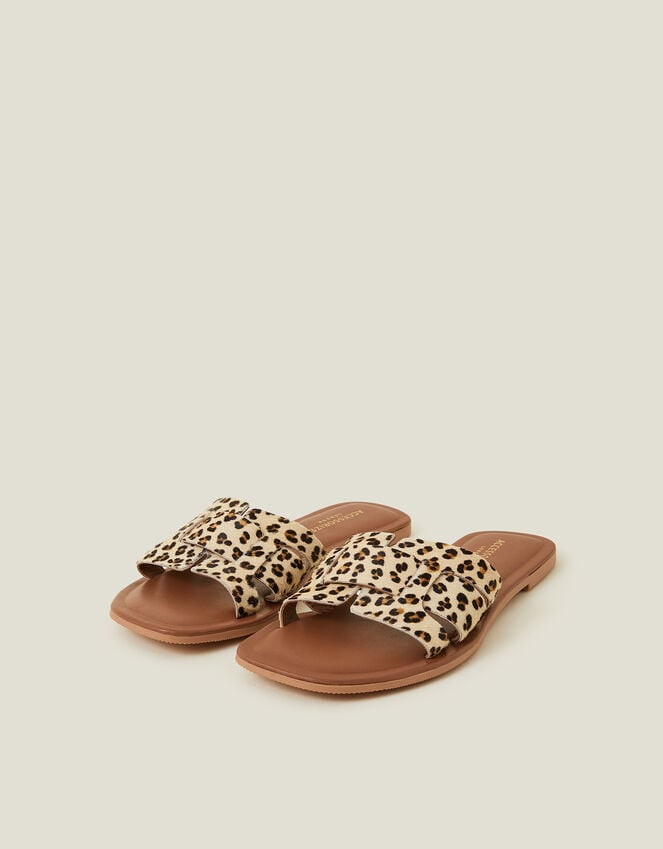 accessorize Cut-Out Leopard Print Slide Sandals Leopard