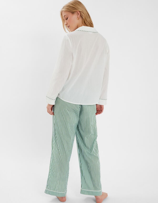 Accessorize Dandelion Stripe Print Pyjama Set Green