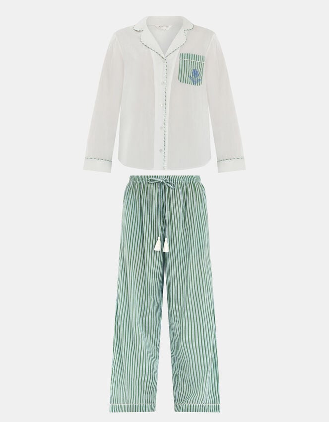 Accessorize Dandelion Stripe Print Pyjama Set Green