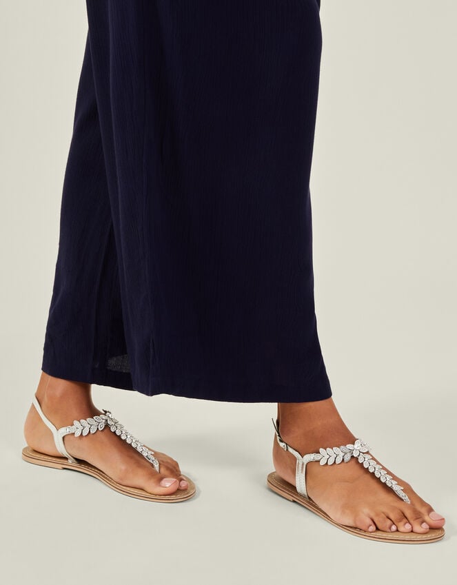 Accessorize Diamante Leaf Embellished Sandals White