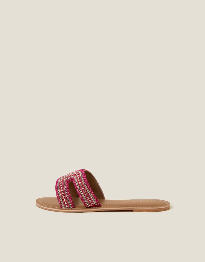 Accessorize Embellished Cut-Out Slide Sandals Pink Pink