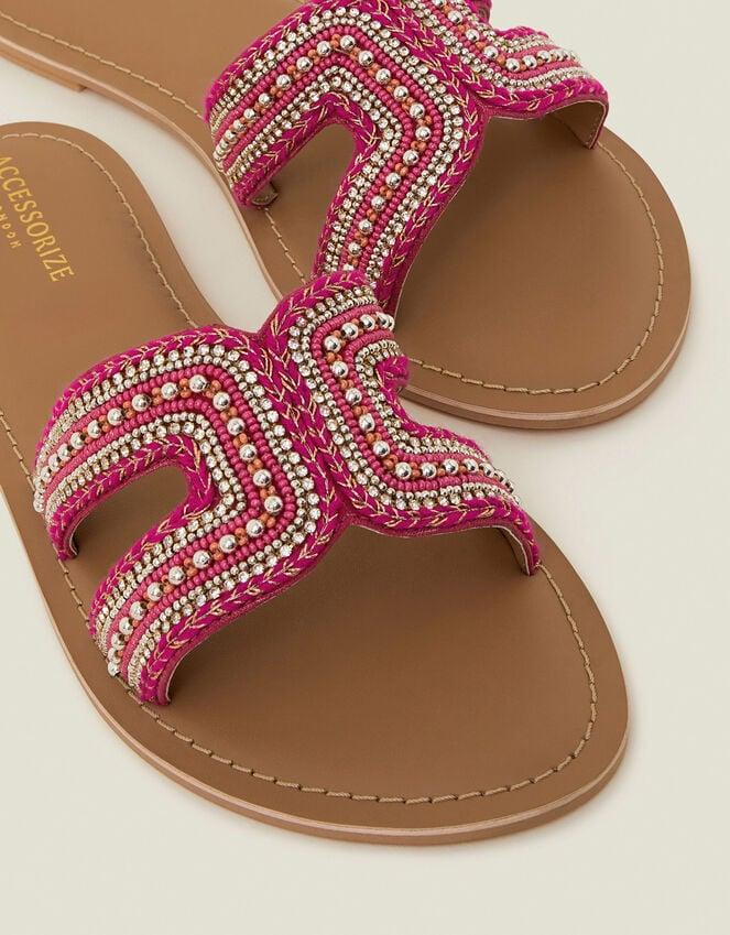 Accessorize Embellished Cut-Out Slide Sandals Pink Pink