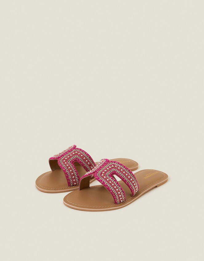 accessorize Embellished Cut-Out Slide Sandals Pink Pink