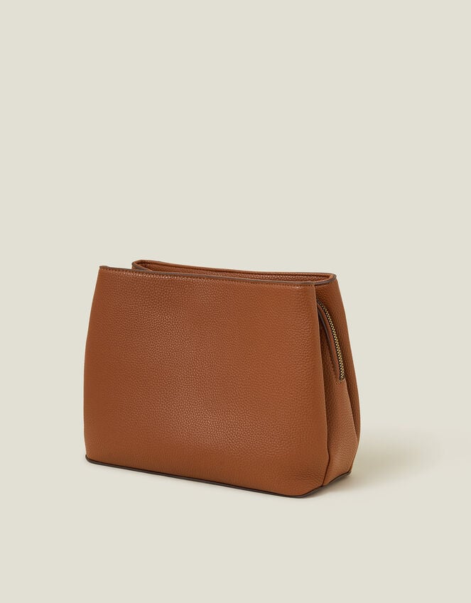 Accessorize Faux Leather Webbing Strap Crossbody Bag Tan