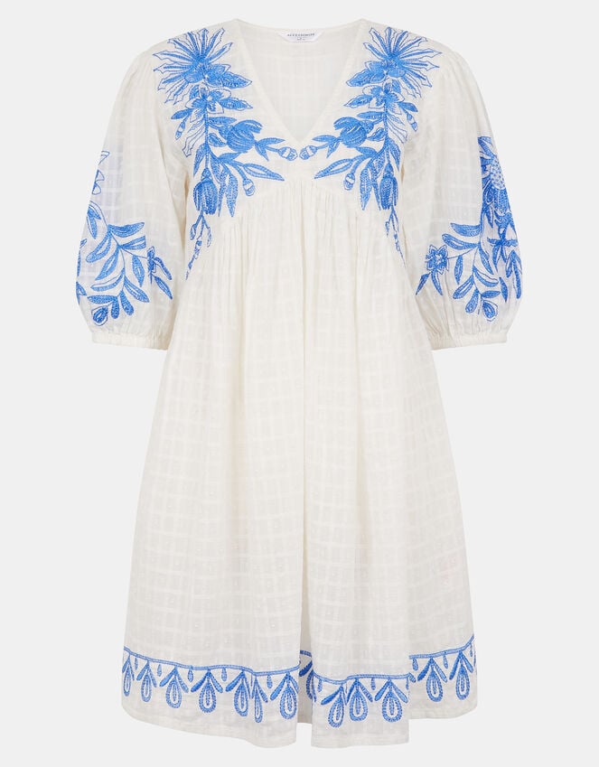 Accessorize Floral Embroidered Beach Cover-Up Dress White