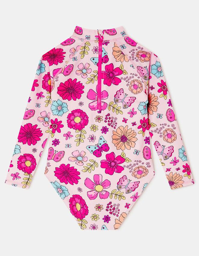 Accessorize Girl Retro Bloom Long Sleeve Swimsuit Multi