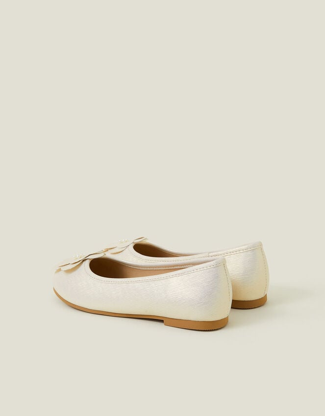 Accessorize Girls Applique Flower Ballet Flats Gold